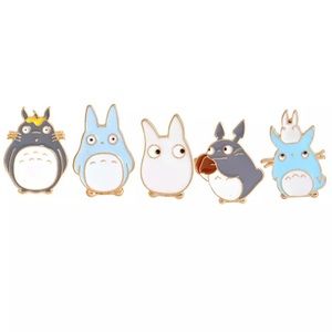5pcs/set Japanese My Neighbor Totoro Brooches Pins